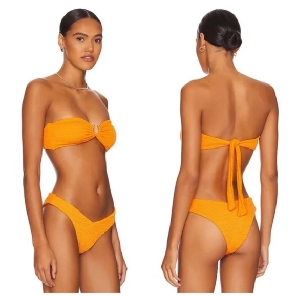 WeWoreWhat U Ring Spongie Seersucker Bikini Top - Picture 3 of 4